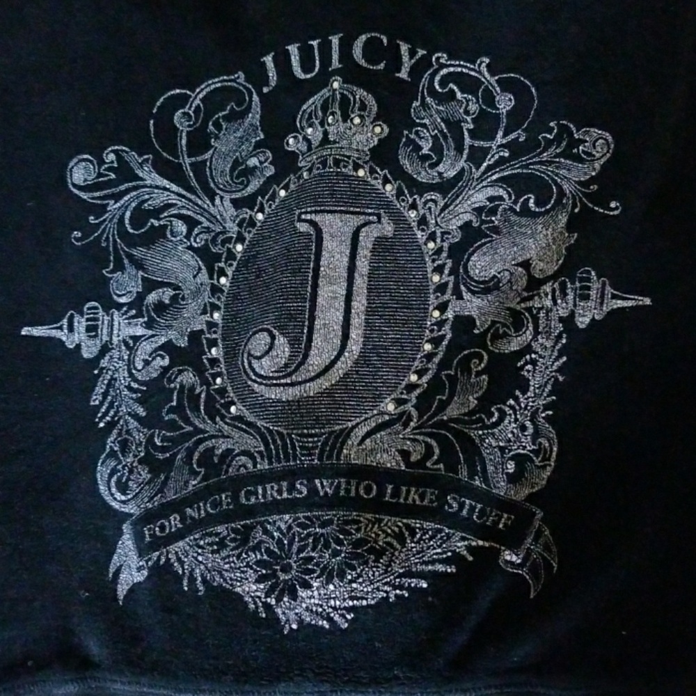 Juicy Couture black tracksuit set velour sz Small